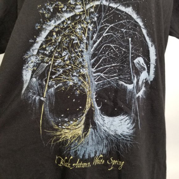 Uada Band T-Shirt Top Shirt XL Black Skull Grim Reaper Black Metal Haunted White - Picture 4 of 9